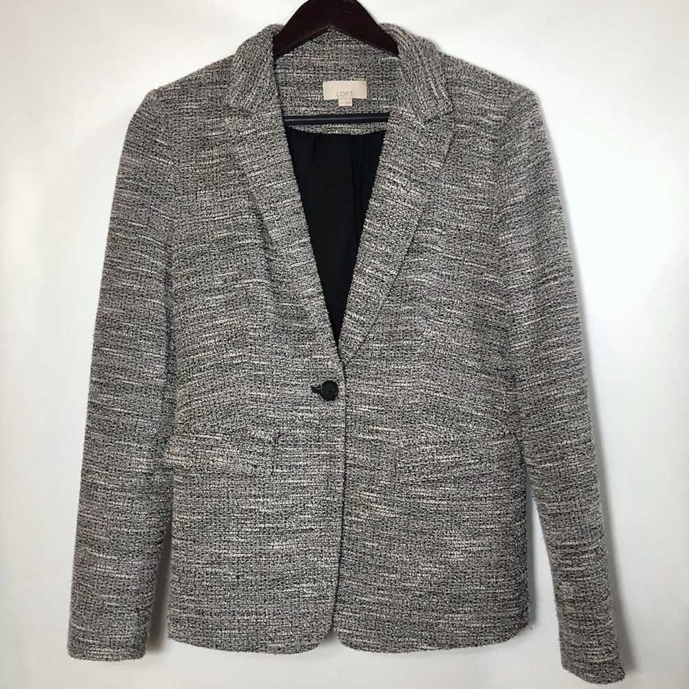 LOFT Gray Knit Blazer